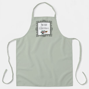 Classy Christmas Apron with Holly and Robin