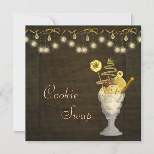 Classy Christmas Cookie Swap Invitation (Front)