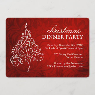 Classy Christmas Dinner Party Invitations