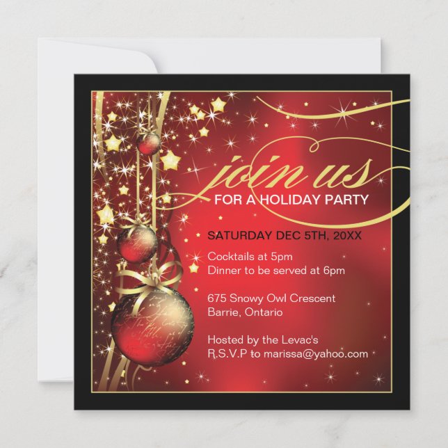 Classy Christmas Party Invitation (Front)