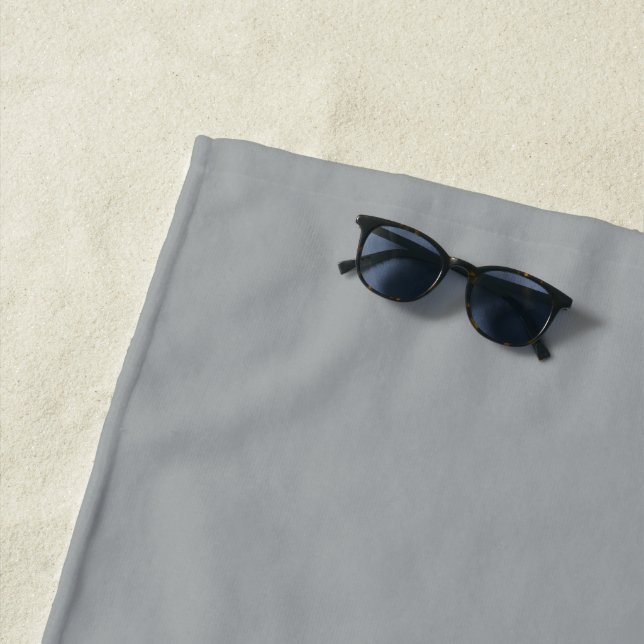 Classy Christmas Silver Winter Solid Color Beach Towel (In Situ)