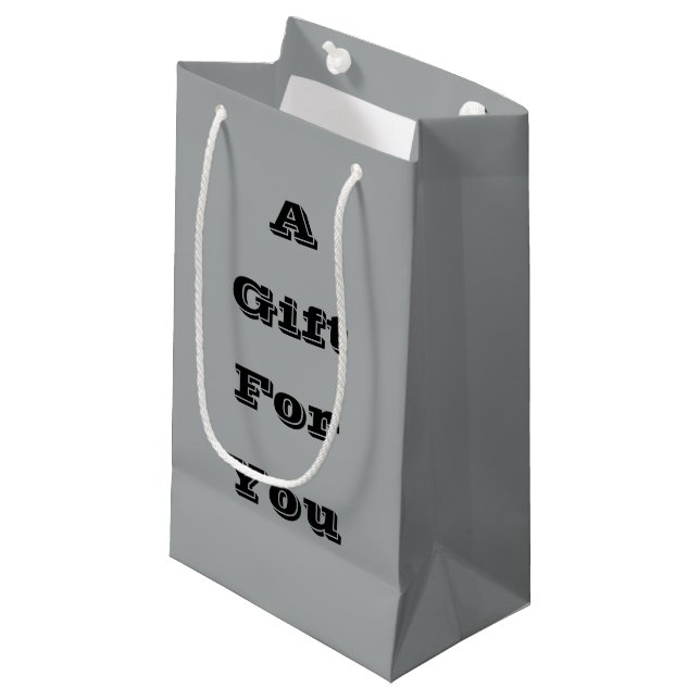 Classy Christmas Silver Winter Solid Color Small Gift Bag (Front Angled)