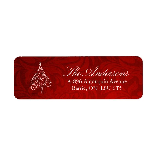 Classy Christmas Tree Address Labels (Front)