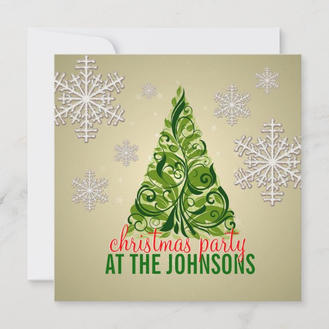 Classy Christmas Tree Party invitation (Front)