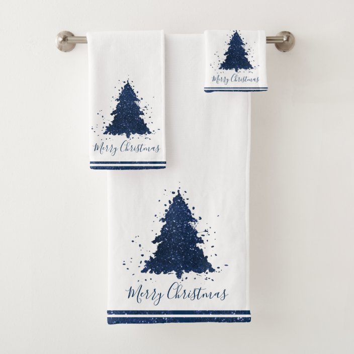 christmas bath hand towels