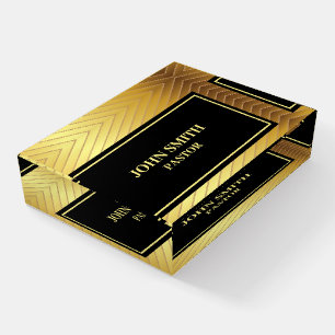 Classy Church Pastor Gold And Black Paperweight