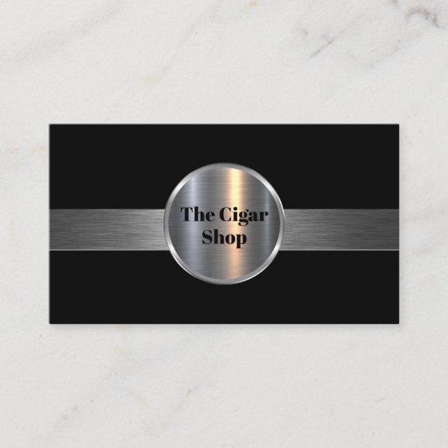 Classy CIgar Shop Tobacconist Modern Business Card (Front)