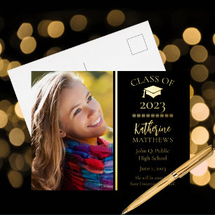 Classy Class Graduation Photo Announcement