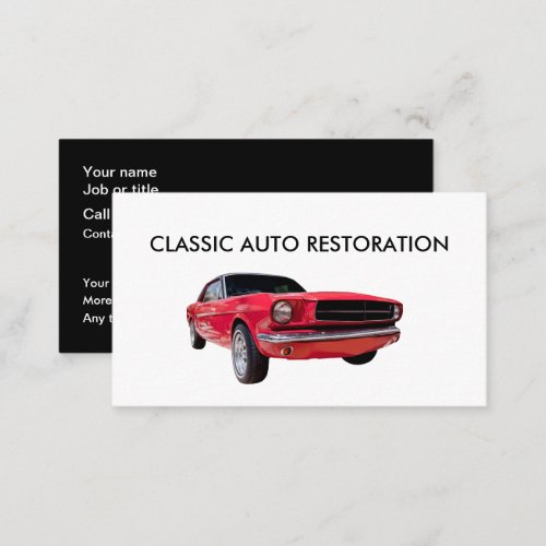 Classy Classic Auto Restoration Business Card