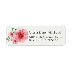 Classy Classic Pink Floral Return Address Label
