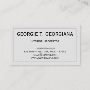 Classy & Clean Interior Decorator Business Card