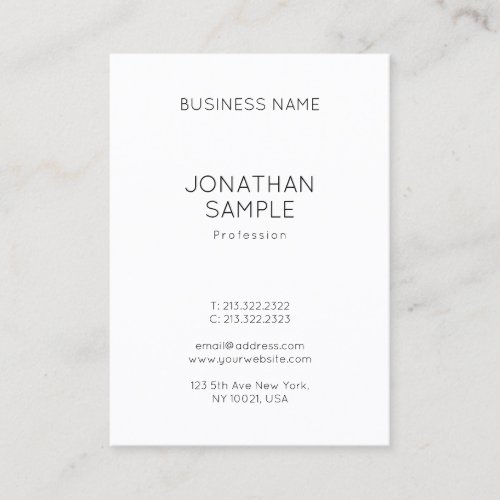 Classy Clean Professional Design Modern Plain Business Card