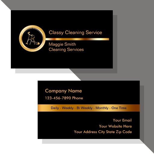 Customizable Classy Cleaning Business Cards