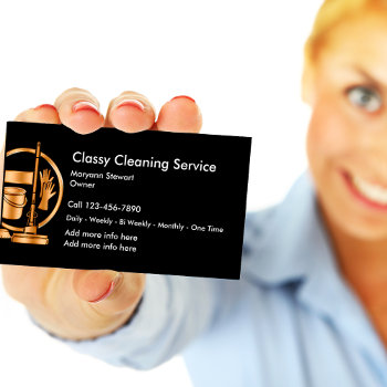 Classy Cleaning Service Business Cards by Luckyturtle at Zazzle