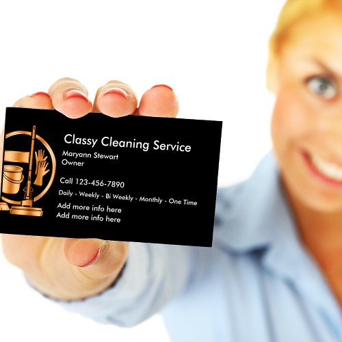 Classy Cleaning Service Business Cards