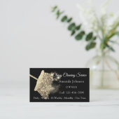 Classy Cleaning Service Elegant Sparkly Gold Business Card (Standing Front)