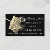 Classy Cleaning Service Elegant Sparkly Gold Business Card (Front)