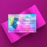 Classy Cleaning Service Maid Gold Blue Ocean Pink Business Card