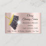 Classy Cleaning Service Maid Gold Silver Rose Business Card