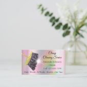 Classy Cleaning Service Maid Holographic Rose Business Card (Standing Front)