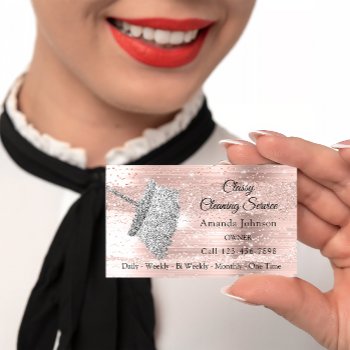 Classy Cleaning Service Maid House Silver Rose Business Card by luxury_luxury at Zazzle