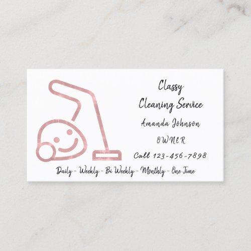 Classy Cleaning Service Maid Rose Vacuum Cleaner  Business Card