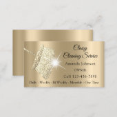 Classy Cleaning Service Maid Sepia Gold Spark Business Card (Front/Back)
