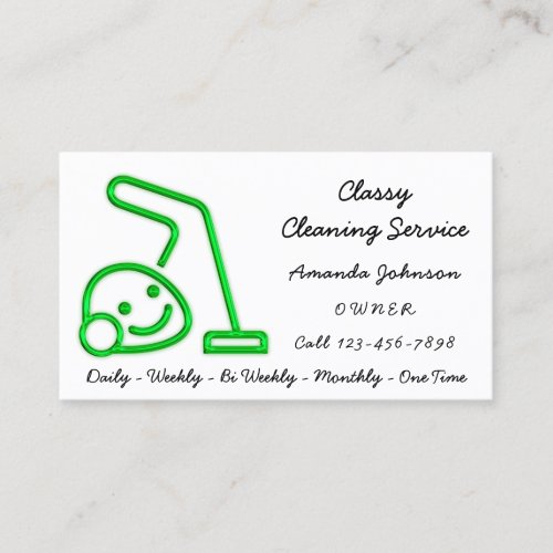 Classy Cleaning Service Maid Vacuum Cleaner ECO Business Card