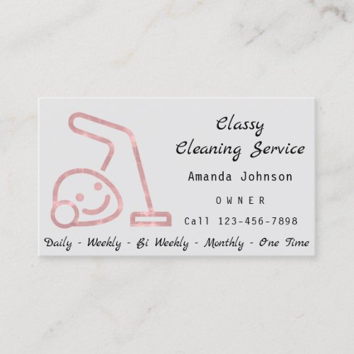 Classy Cleaning Service Maid Vacuum Cleaner Gray  Business Card