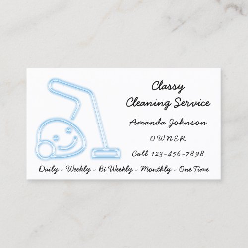Classy Cleaning Service Maid Vacuum Cleaner New Business Card