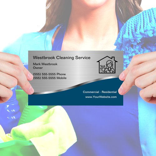 Classy Cleaning Service Modern Business Cards