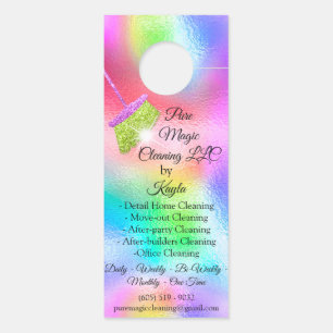 Classy Cleaning Service Move-out Holograph Broom Door Hanger