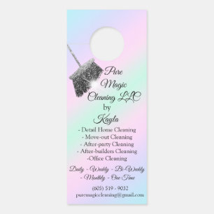 Classy Cleaning Service Move-out Pastel Pin Broom Door Hanger
