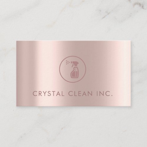 Classy Cleaning Service Rose Gold Simple Business Card