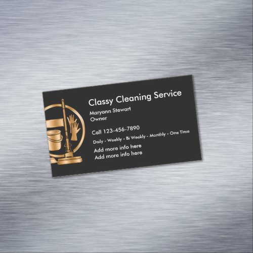 Classy Cleaning Services Design Magnetic Business Card