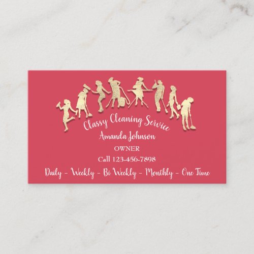Classy Cleaning Services Gold Logo Maid Candy Business Card