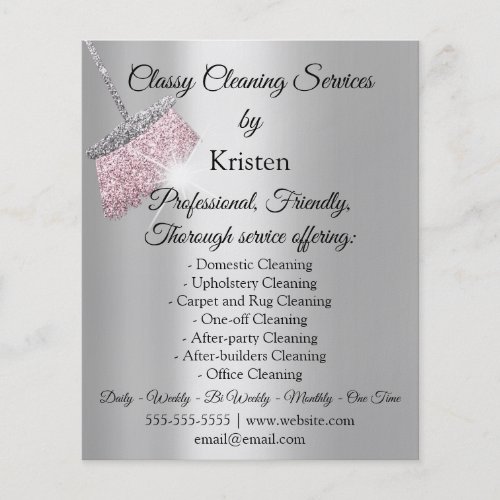 Classy Cleaning Services House Keeping Gray Pink F Flyer