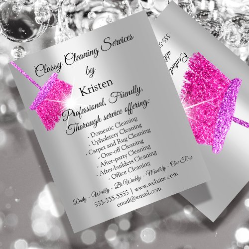 Classy Cleaning Services House Keeping Gray Pink Flyer