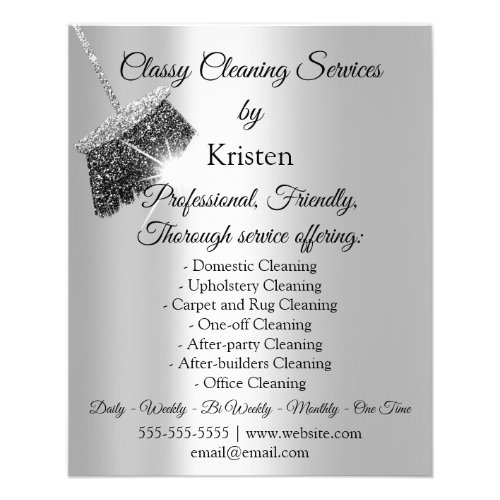 Classy Cleaning Services House Keeping Gray Silver Flyer