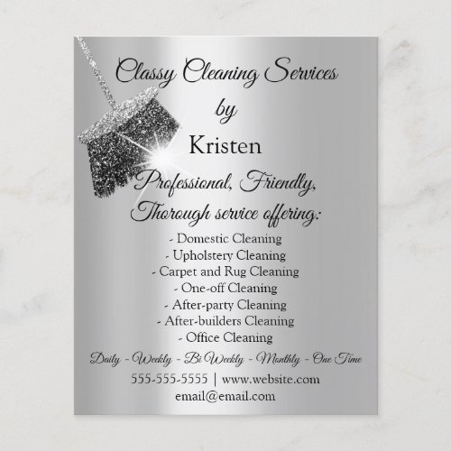 Classy Cleaning Services House Keeping Gray Silver Flyer