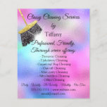 Classy Cleaning Services House Keeping Holographic Flyer<br><div class="desc">florenceK dedicated for Tiffany collection</div>