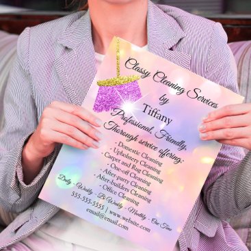 Classy Cleaning Services House Keeping HolographIC Flyer