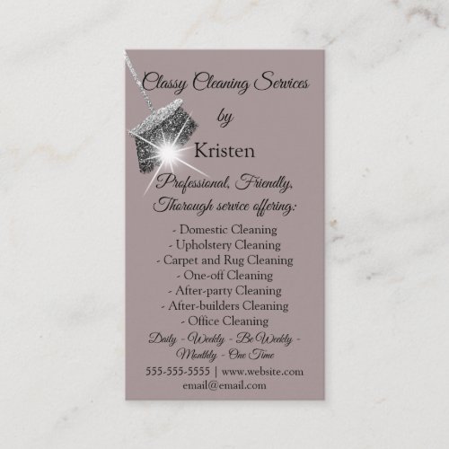 Classy Cleaning Services House Keeping QRCode Rose Business Card