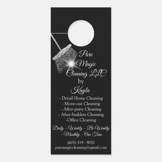 Classy Cleaning Services Move-out Cleaning Broom   Door Hanger (Front)