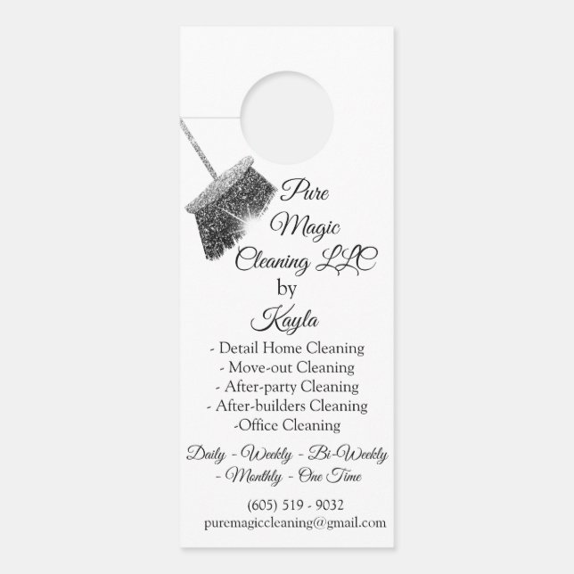 Classy Cleaning Services Move-out Cleaning White Door Hanger (Front)
