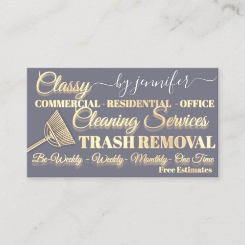 Classy Cleaning Trash Removal Smoky Maid QR Code  Business Card