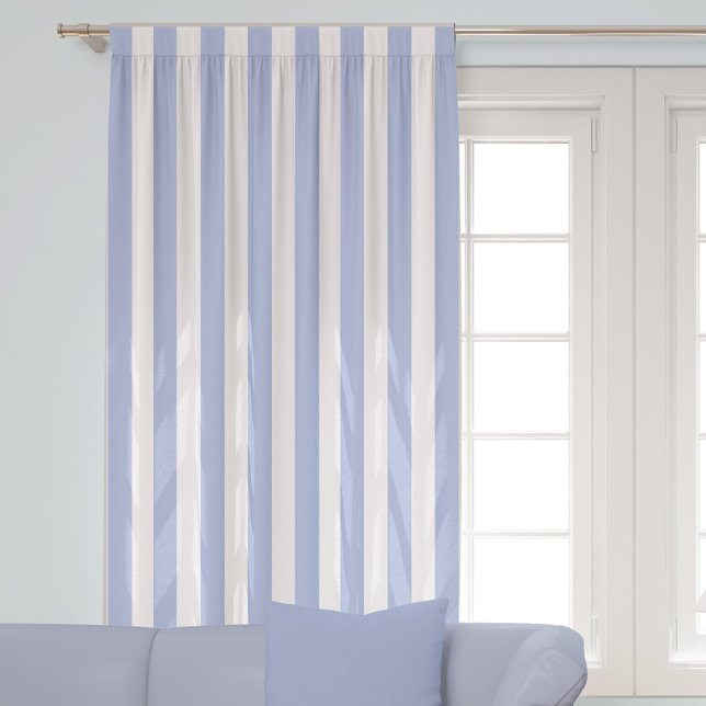 Classy Coastal Chic Light Blue White Stripes Blackout Curtains (Creator Uploaded)