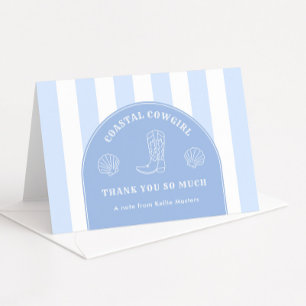 Classy Coastal Cowgirl Bachelorette Party Photo Letterpress Thank You Card