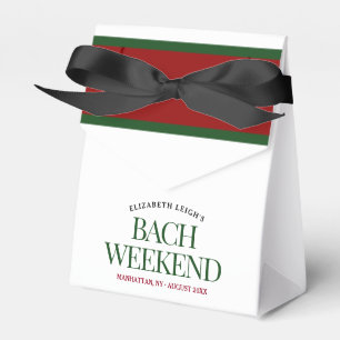 Classy Cocktails Green & Red Bach Weekend Favor Boxes