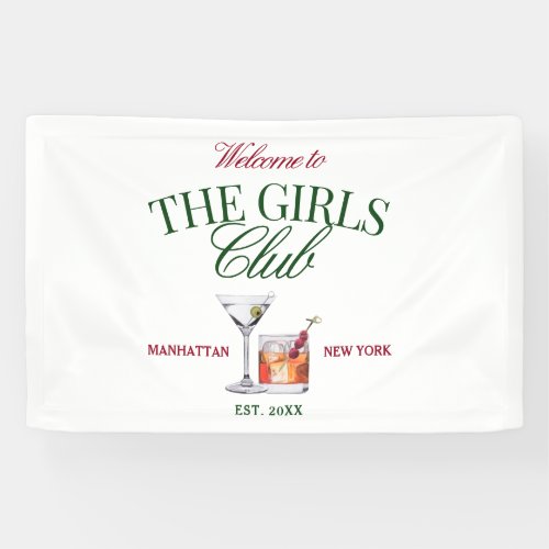 Classy Cocktails Green  Red Girls Club Banner
